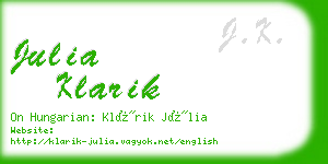 julia klarik business card